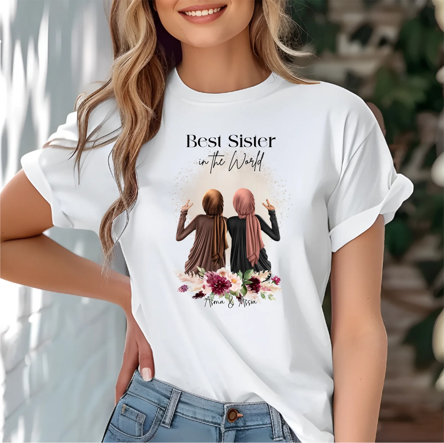 1- 4 Muslim Freundinnen T-Shirt (Haare & Hijab)