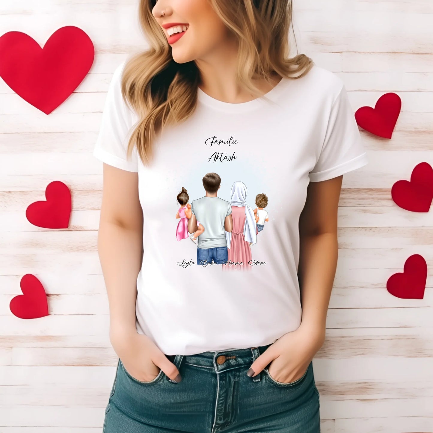 Papa Mama & 1-2 Babys T-Shirt (Haare & Hijab)
