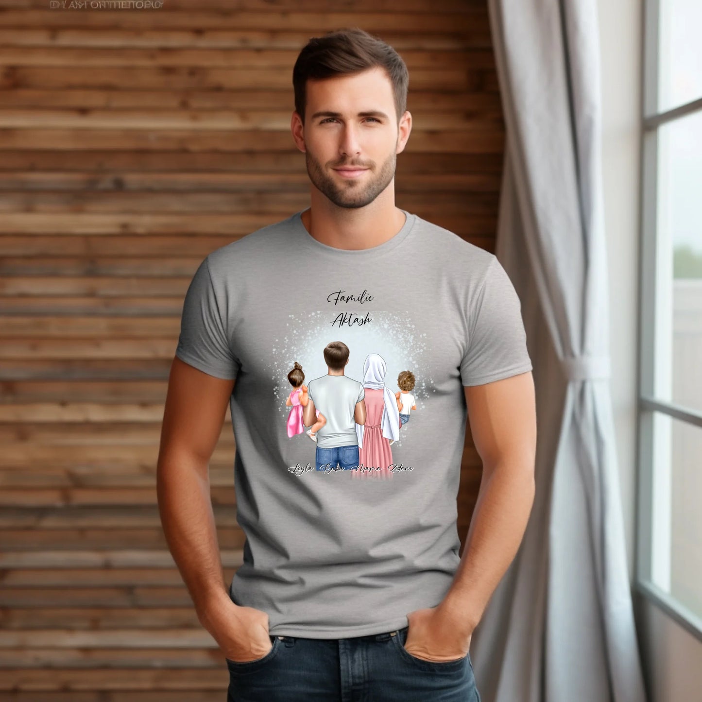 Papa Mama & 1-2 Babys T-Shirt (Haare & Hijab)