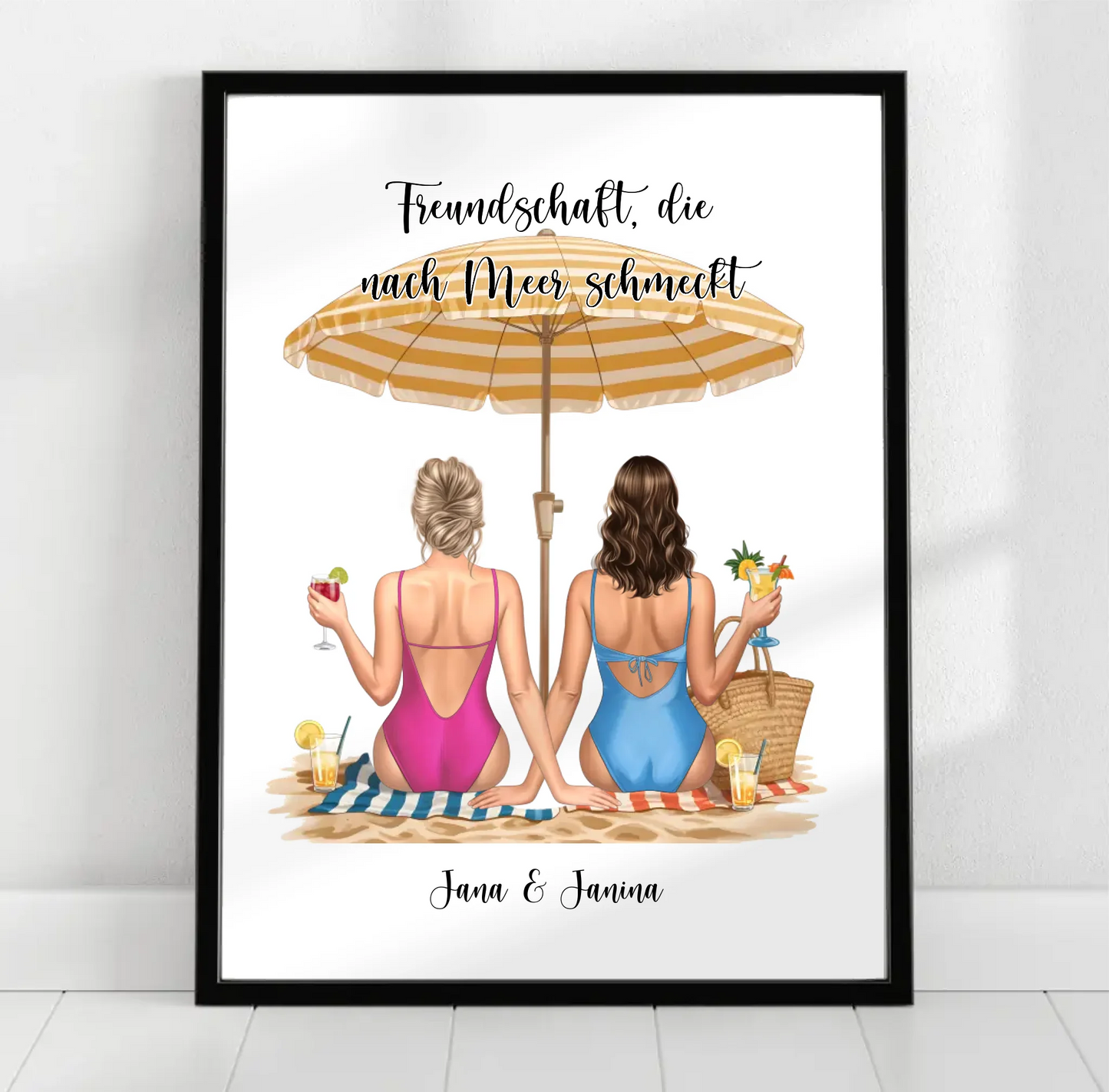 Freundinnen am Strand Poster