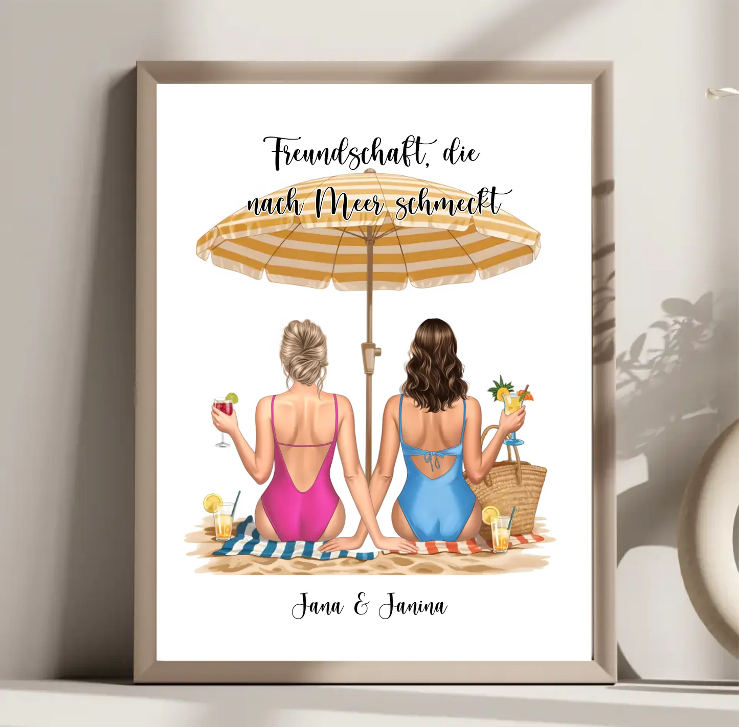 Freundinnen am Strand Poster