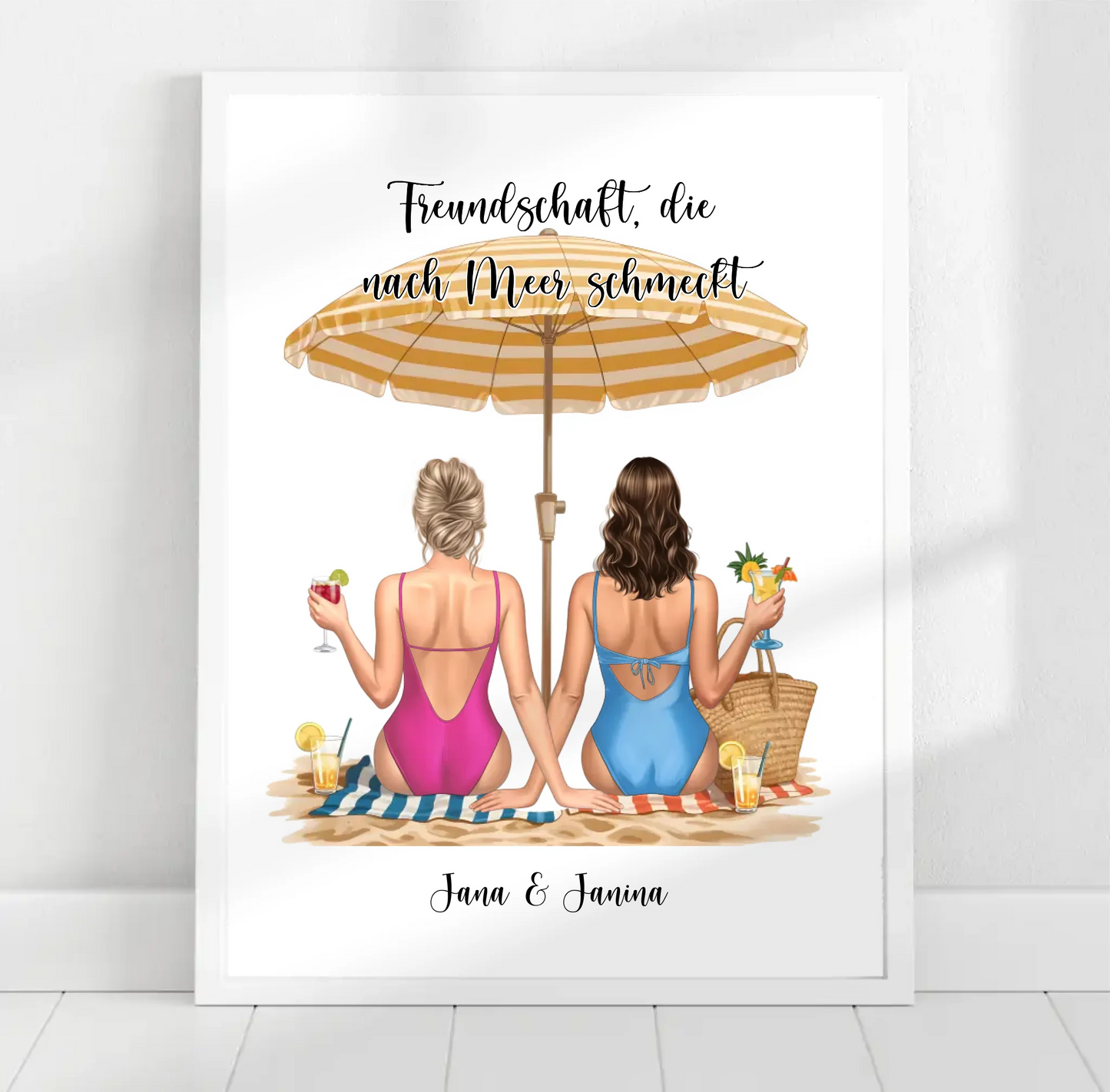 Freundinnen am Strand Poster