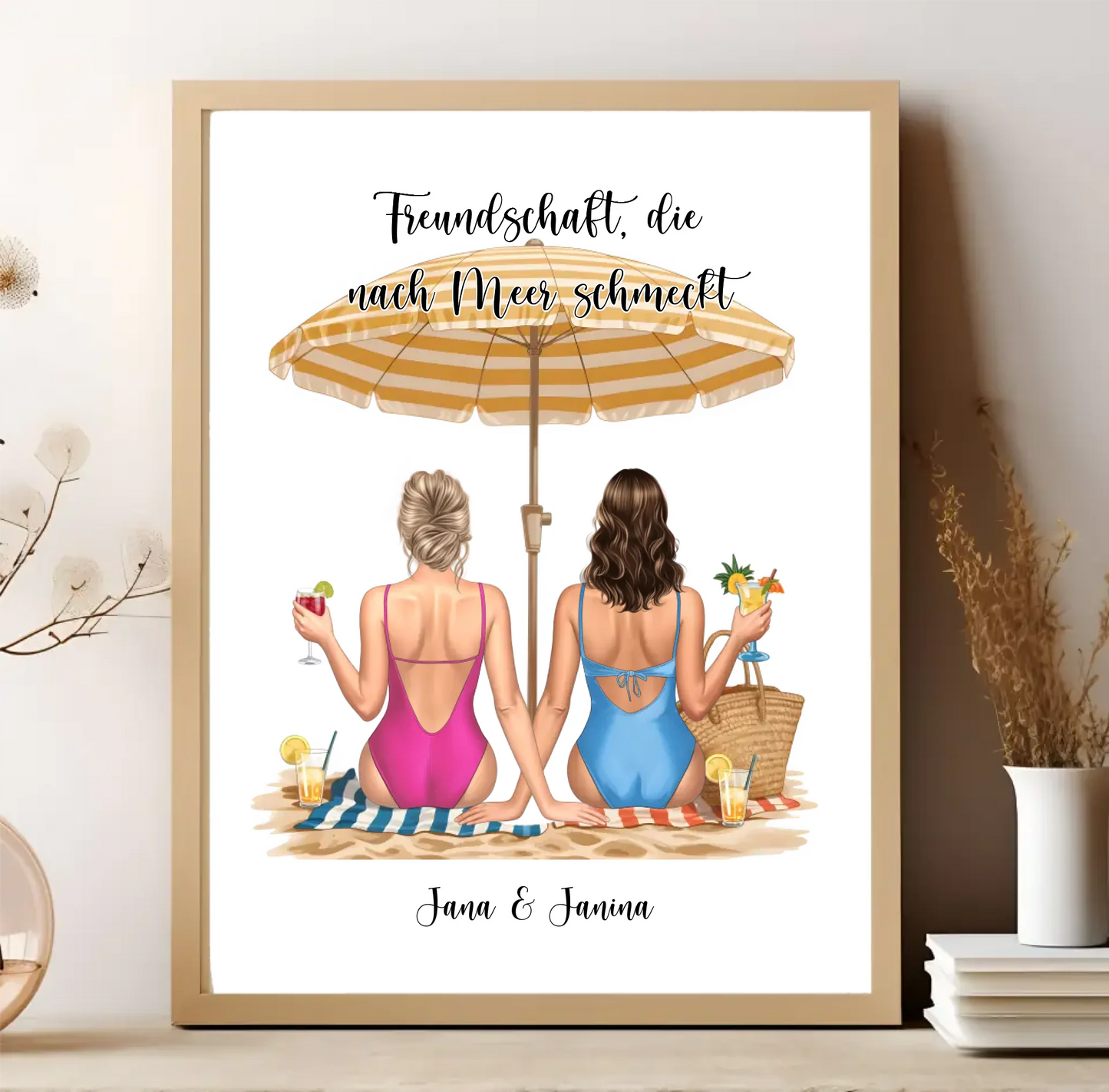 Freundinnen am Strand Poster