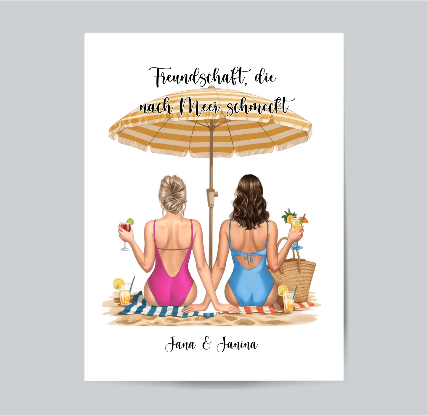 Freundinnen am Strand Poster