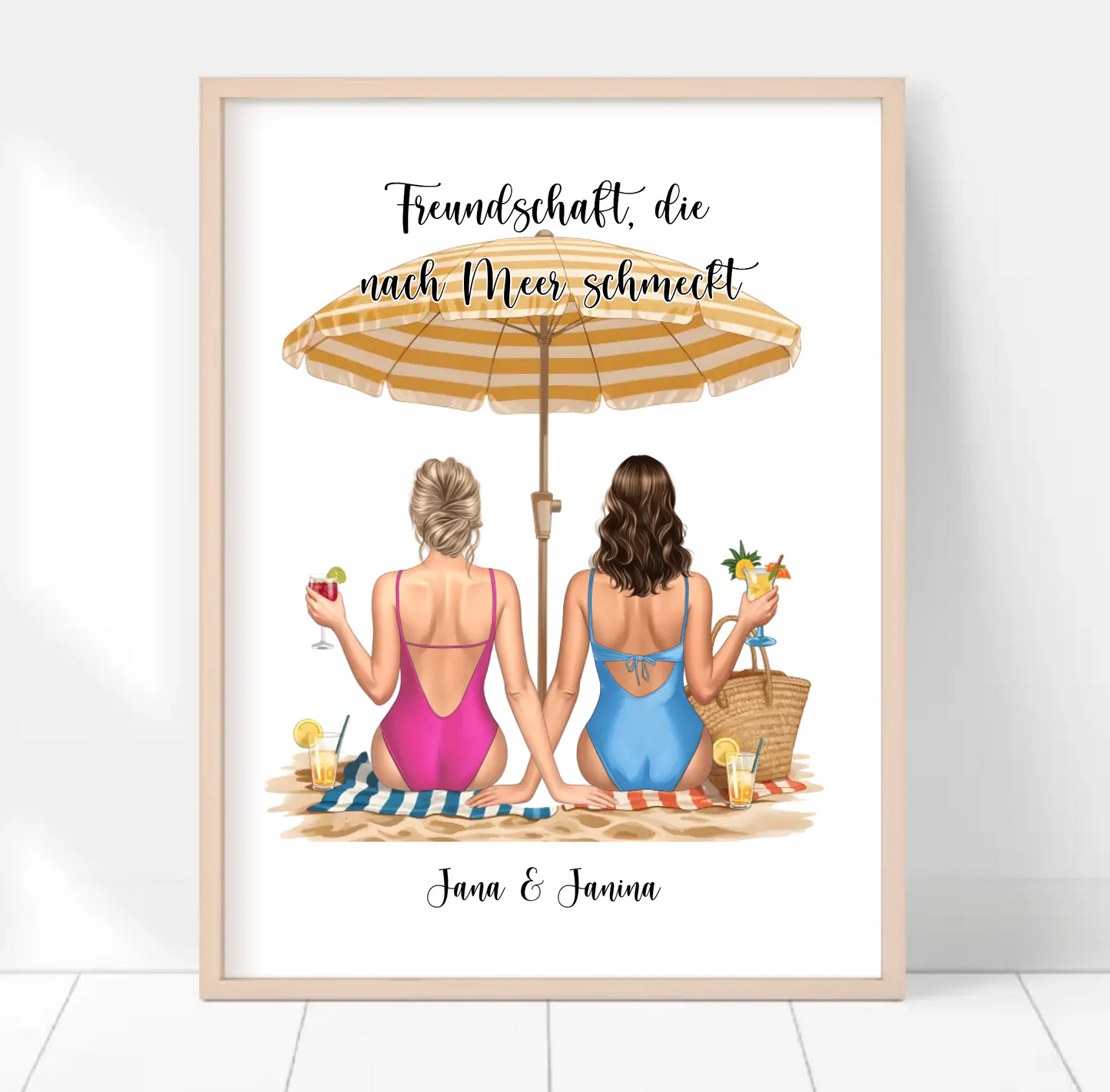 Freundinnen am Strand Poster