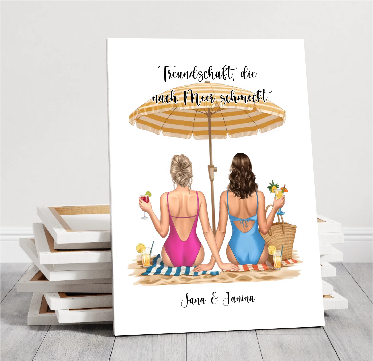 Freundinnen am Strand Poster