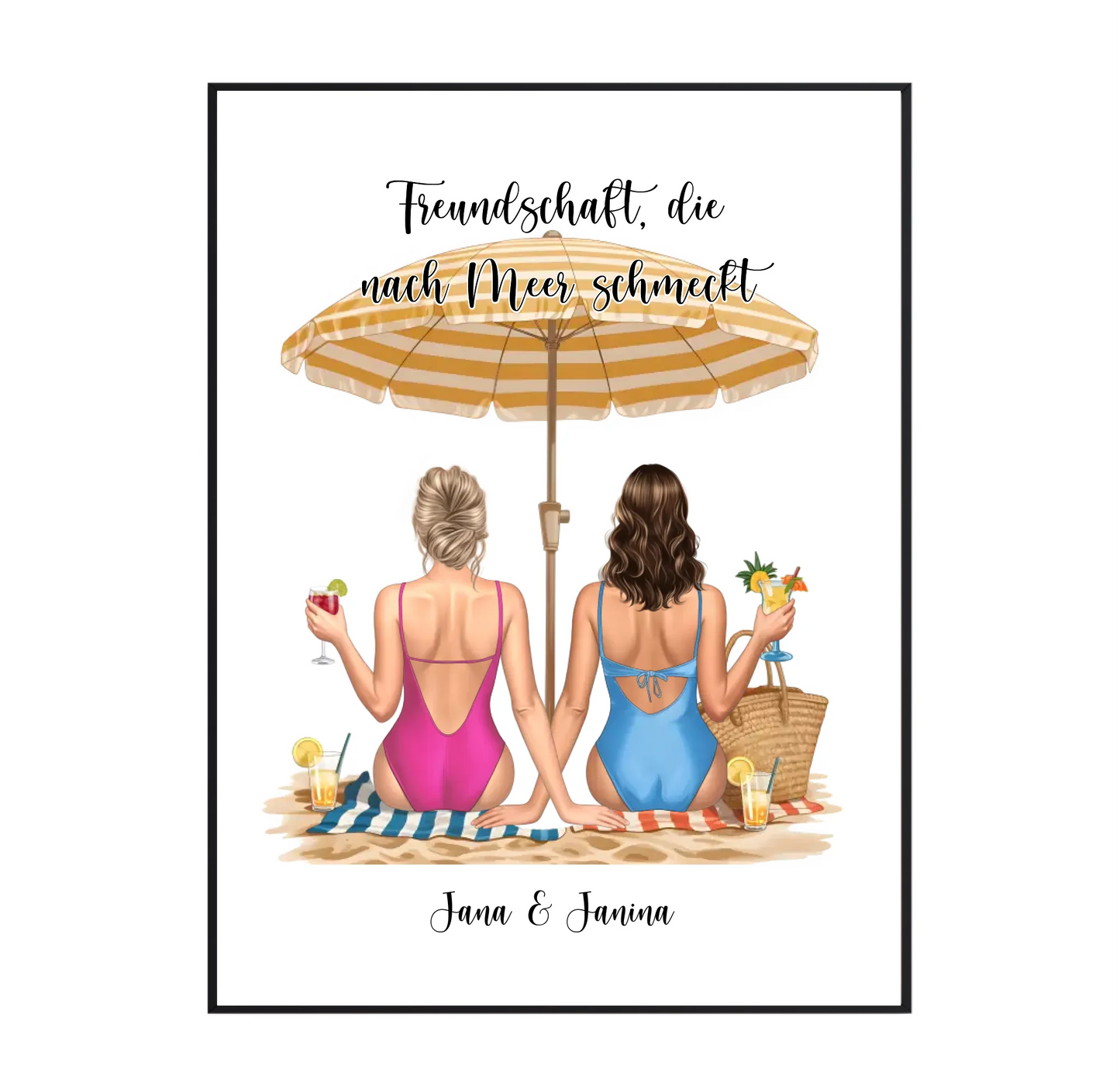 Freundinnen am Strand Poster