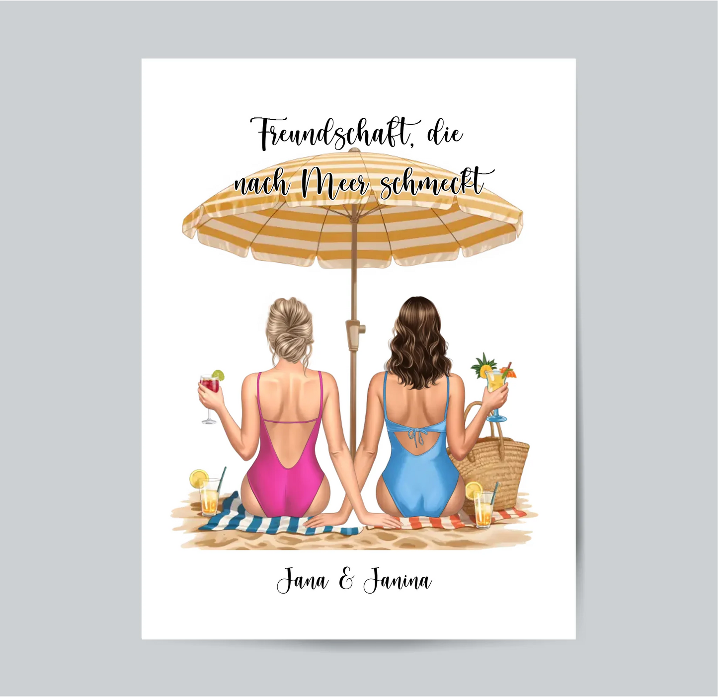 Freundinnen am Strand Poster