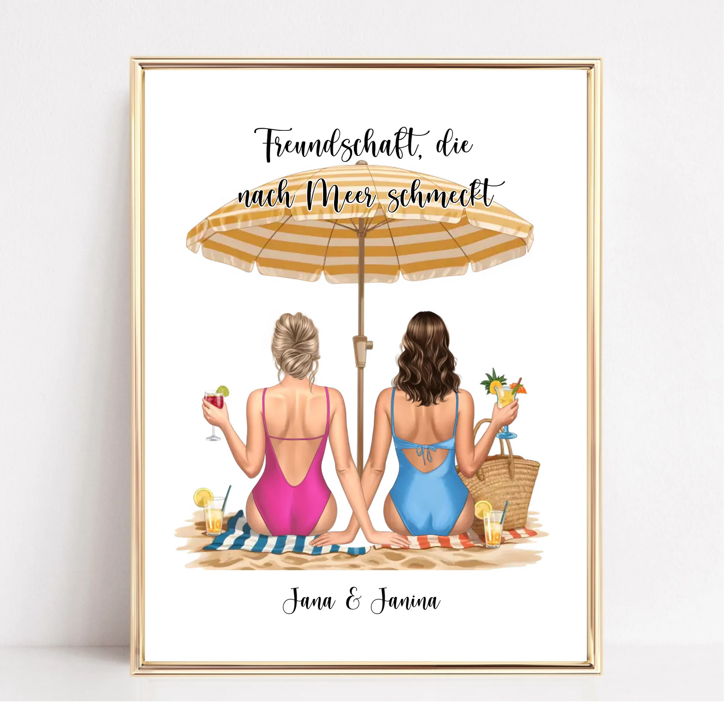 Freundinnen am Strand Poster