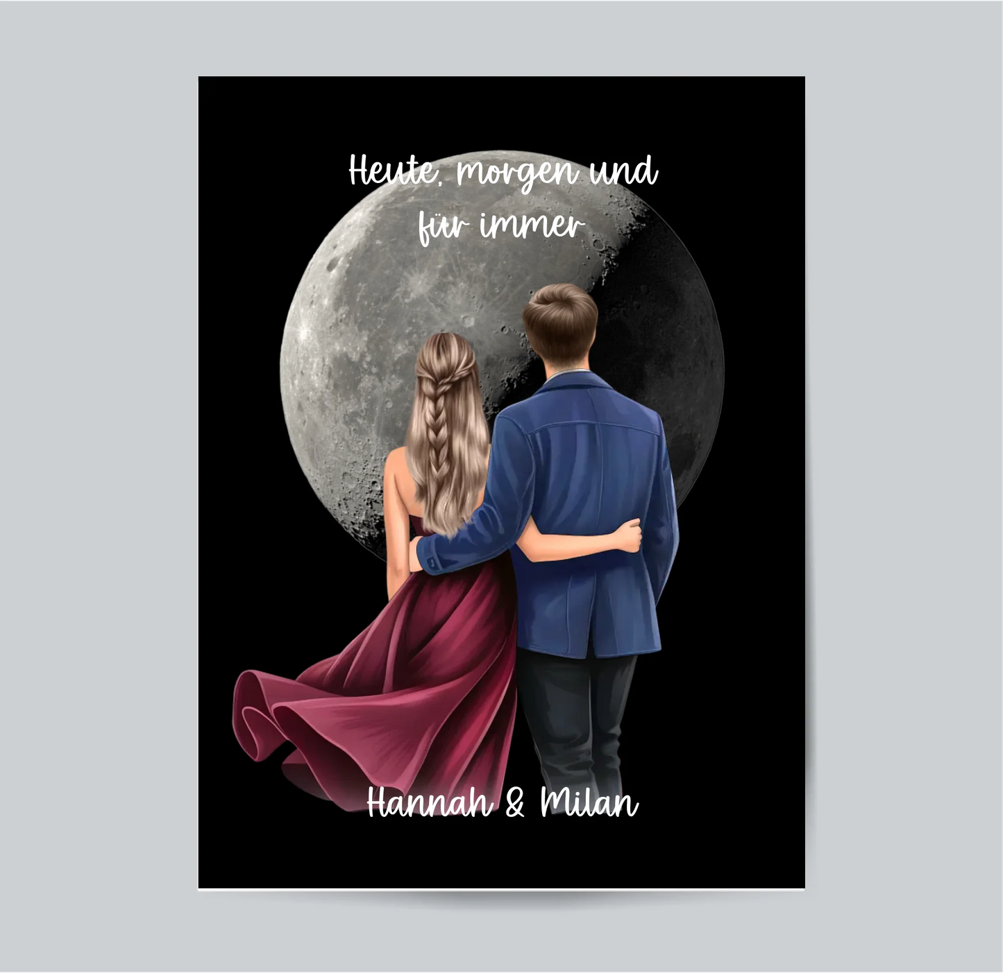 Paar mit Mondphase Poster