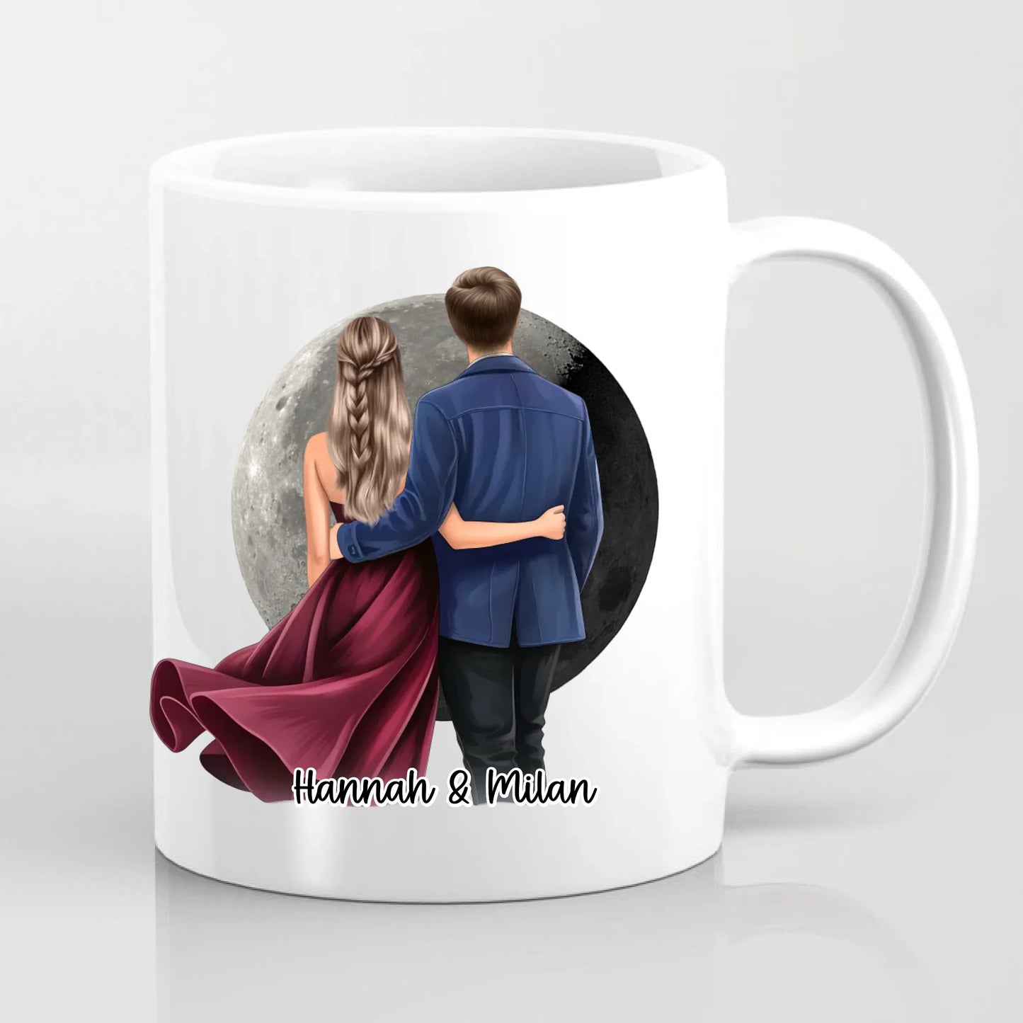 Paar mit Mondphase Tasse