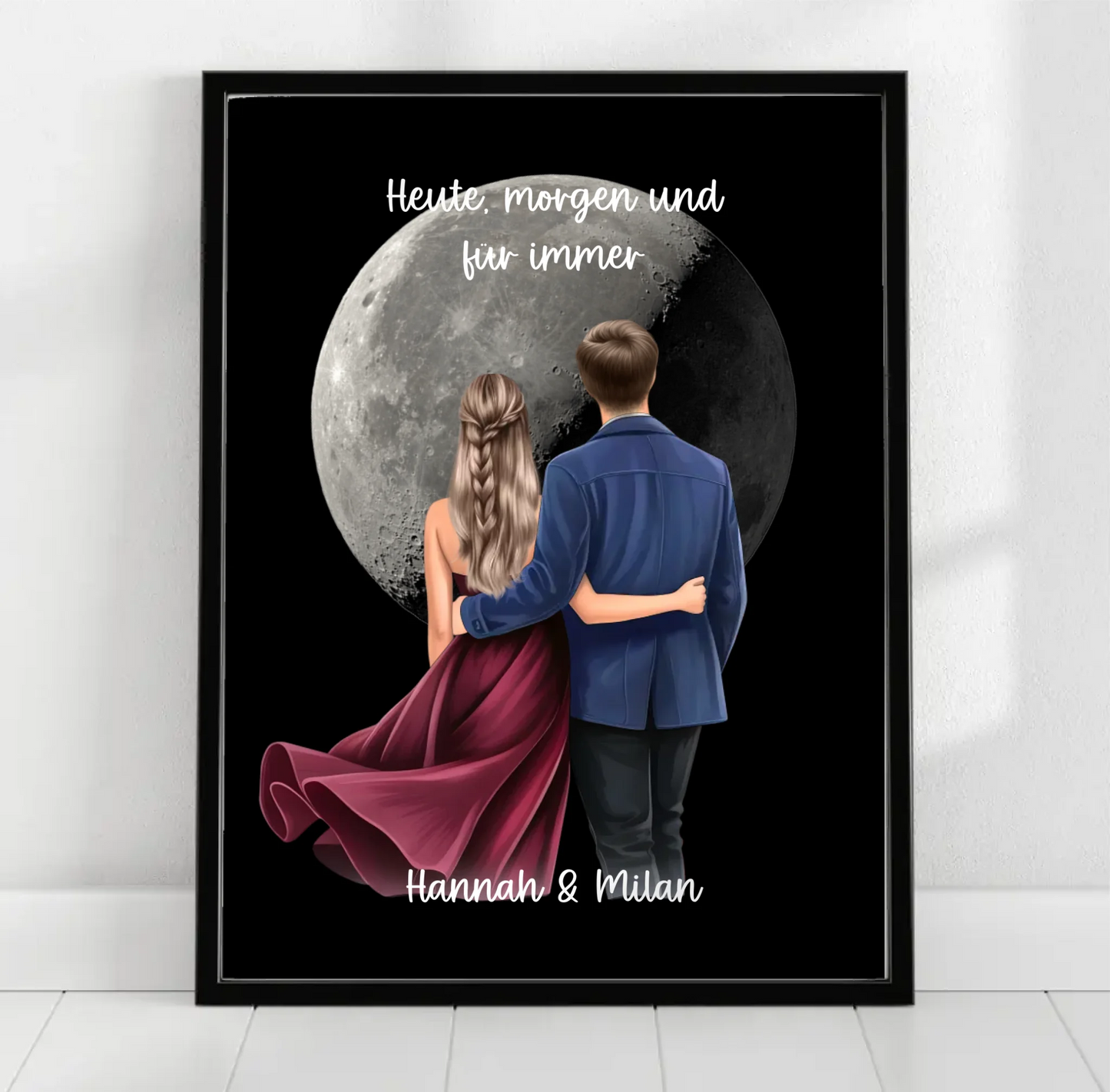 Paar mit Mondphase Poster