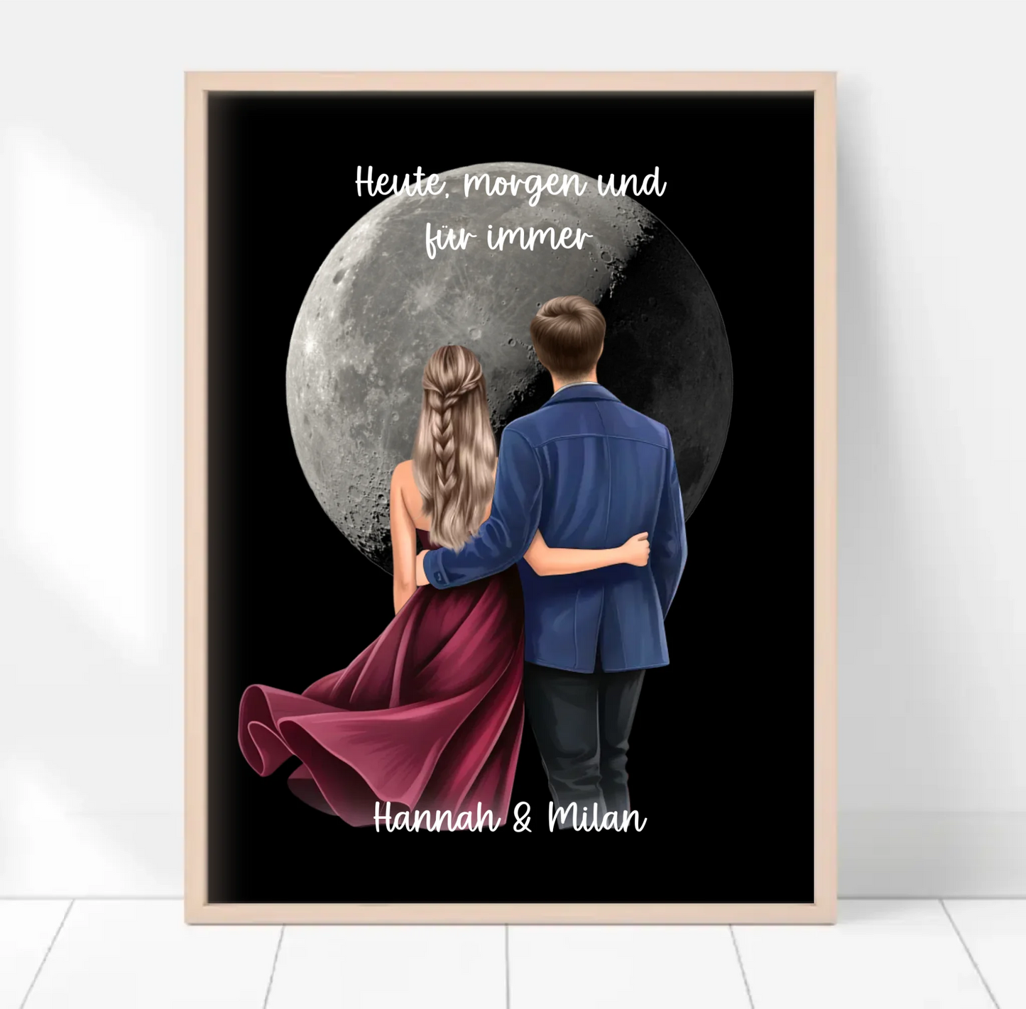 Paar mit Mondphase Poster