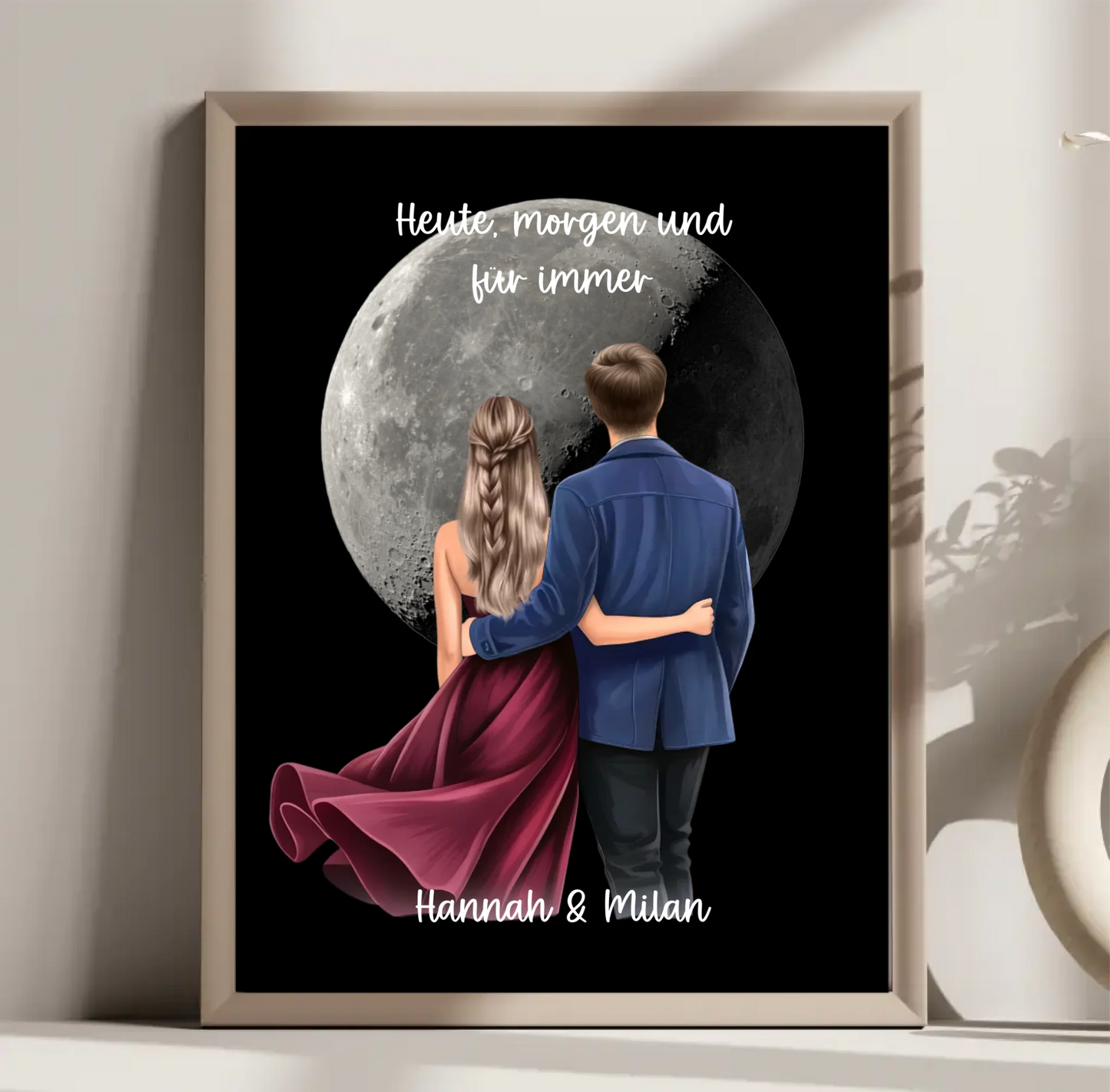 Paar mit Mondphase Poster