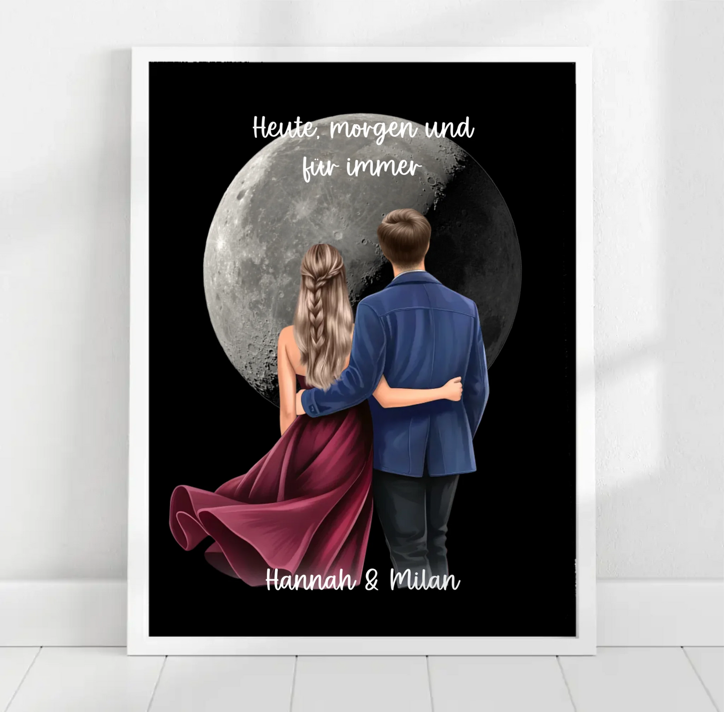 Paar mit Mondphase Poster