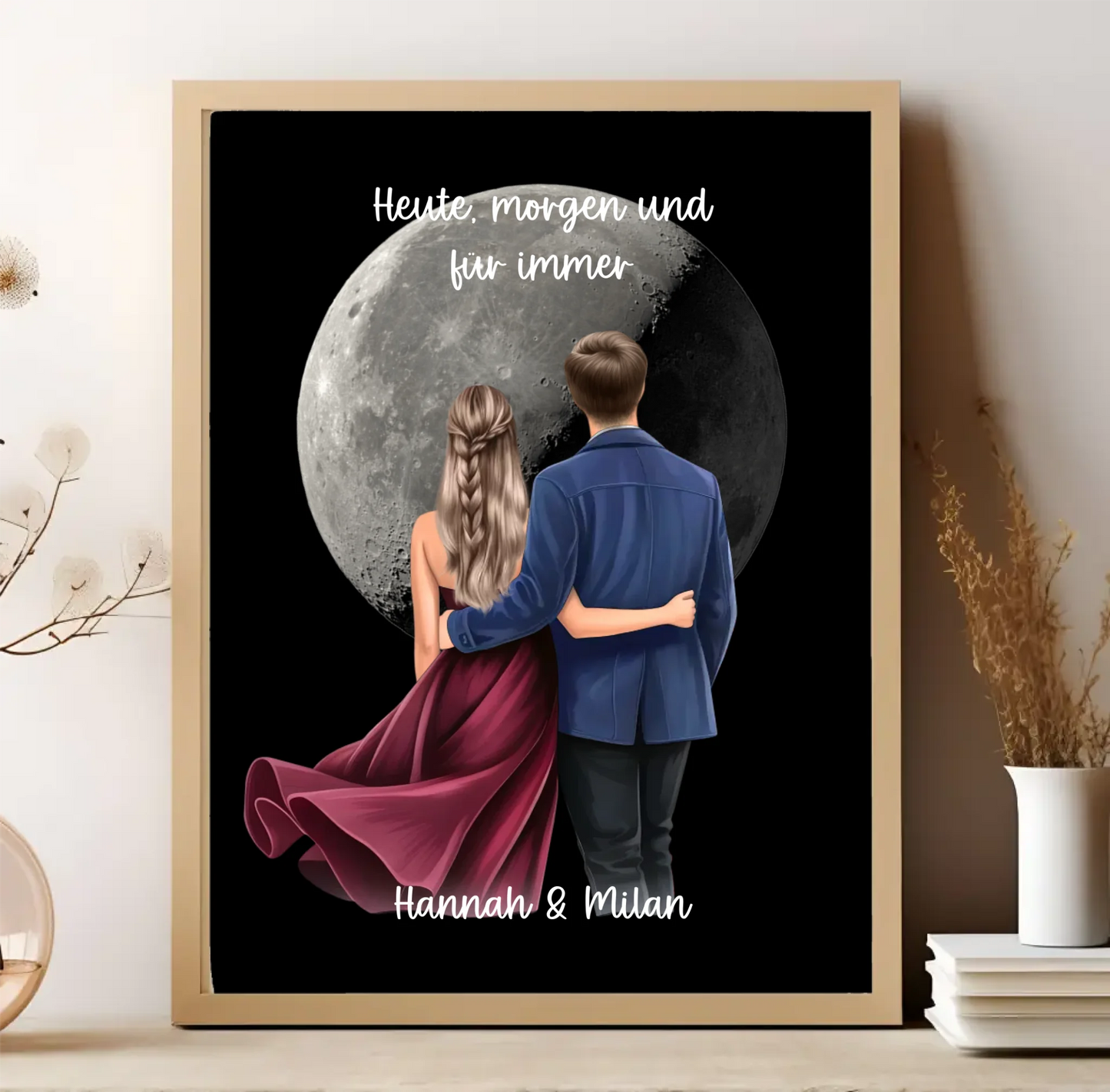 Paar mit Mondphase Poster