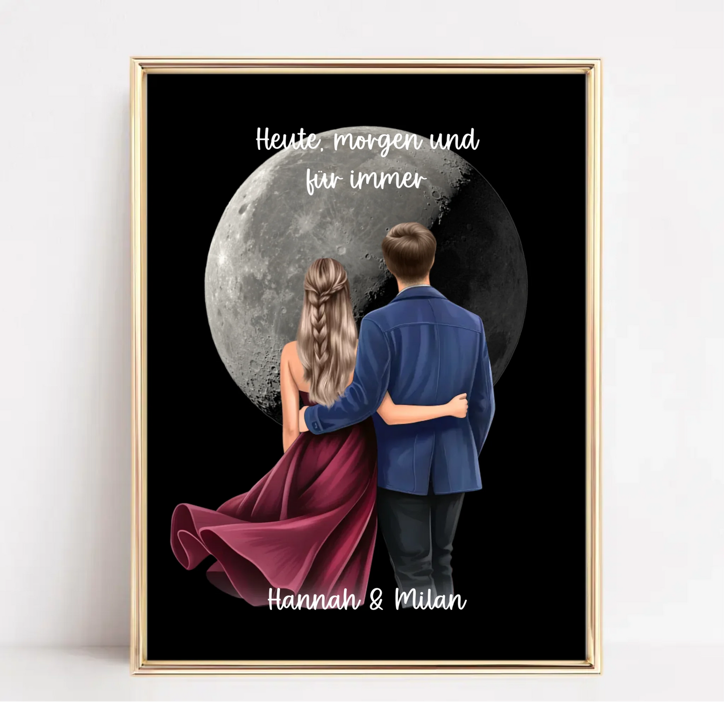 Paar mit Mondphase Poster