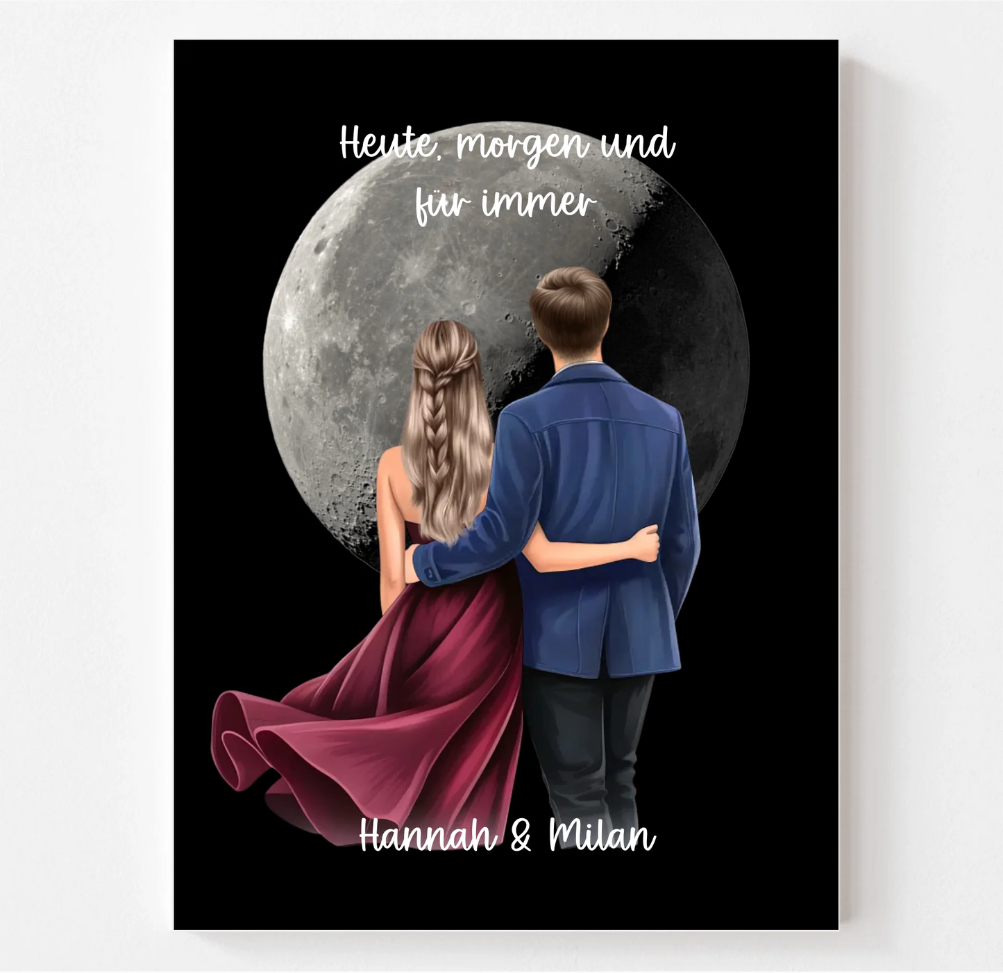 Paar mit Mondphase Poster