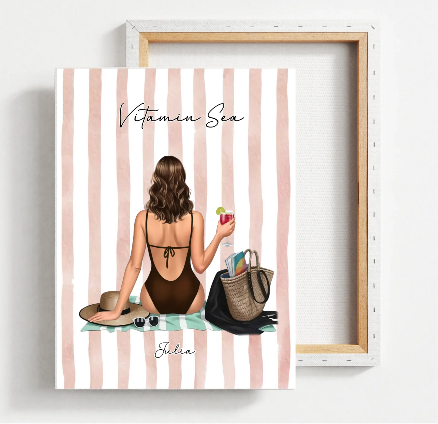 Frau am Strand Poster