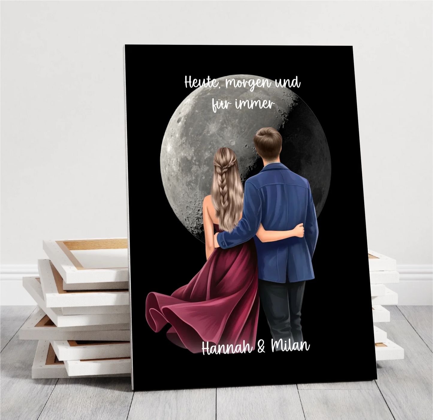 Paar mit Mondphase Poster