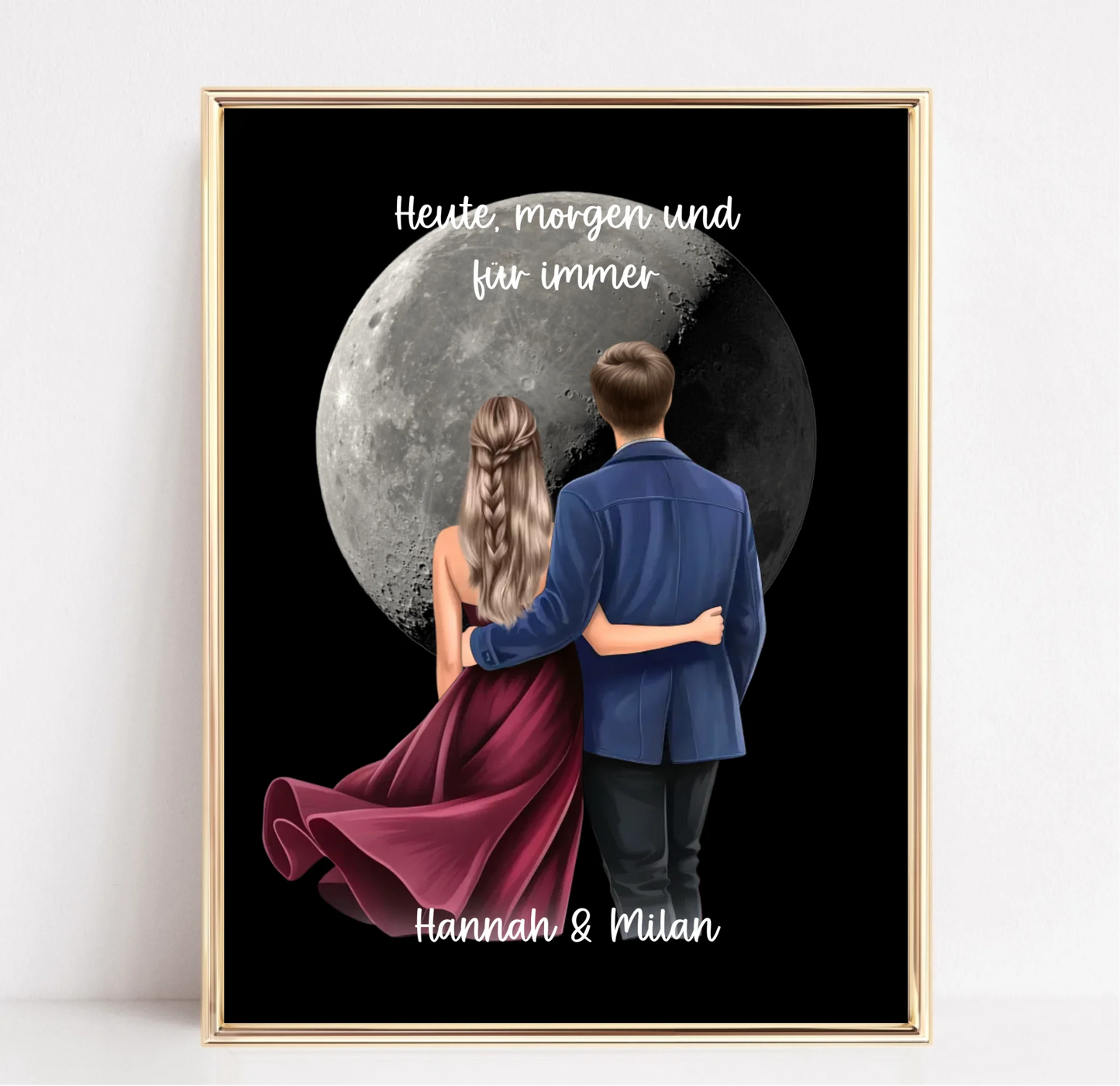 Paar mit Mondphase Poster