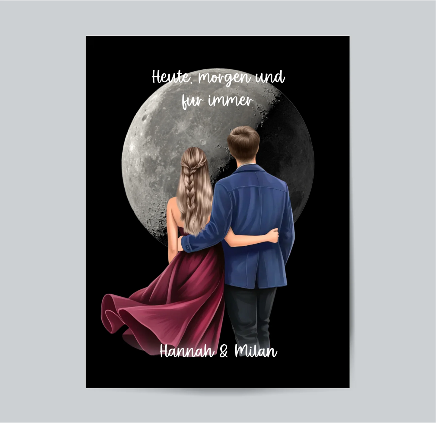 Paar mit Mondphase Poster