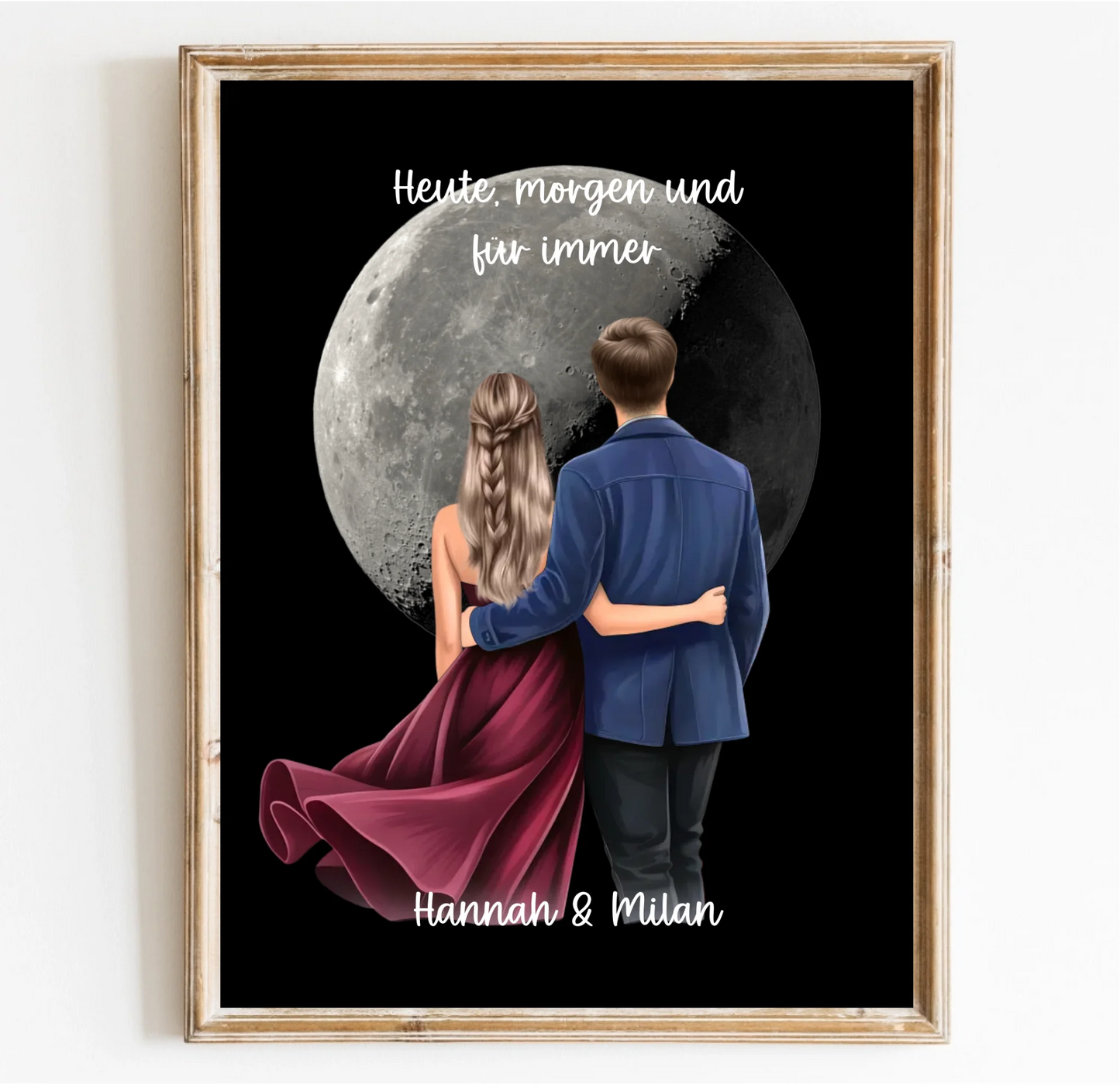 Paar mit Mondphase Poster