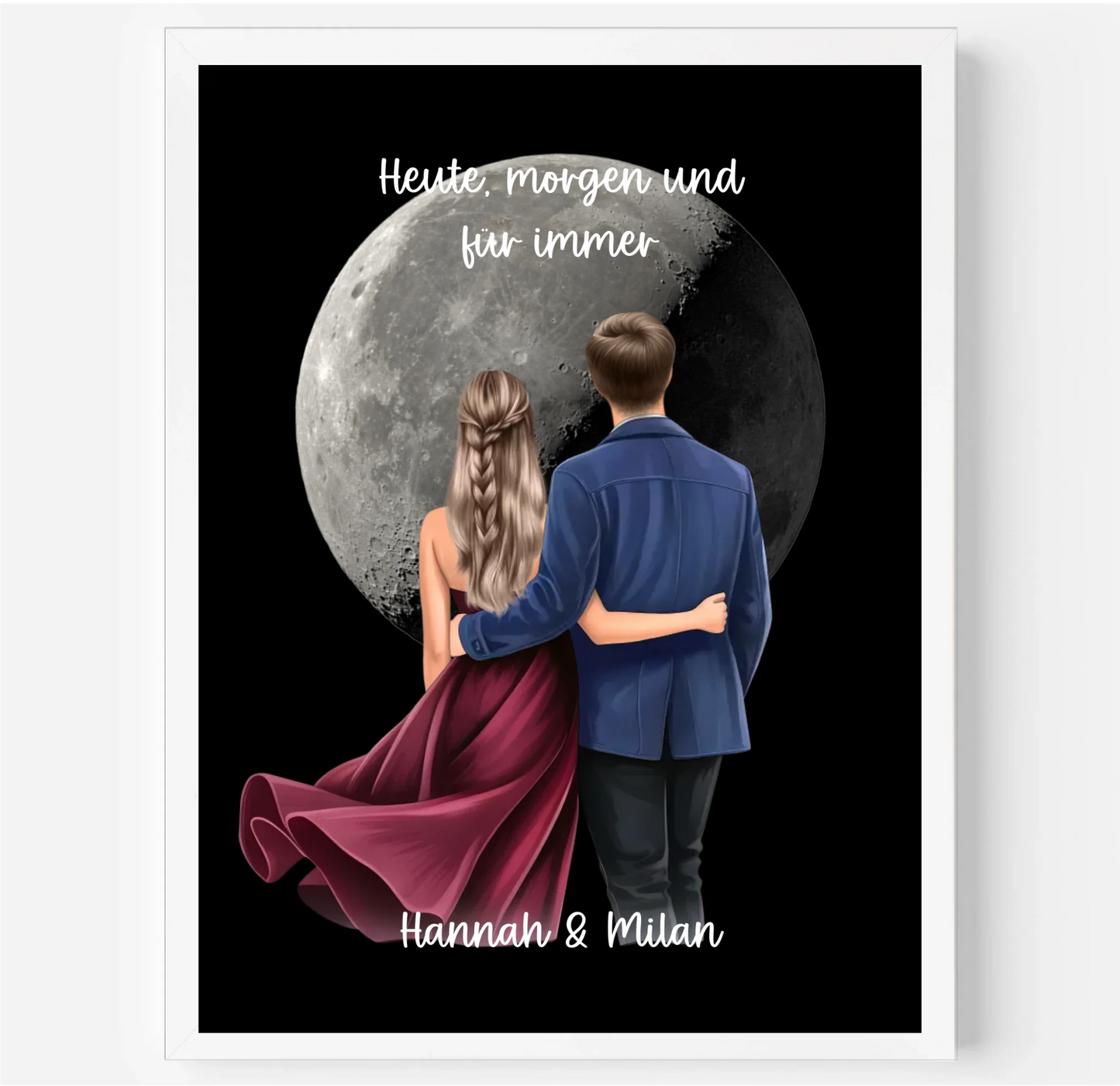 Paar mit Mondphase Poster