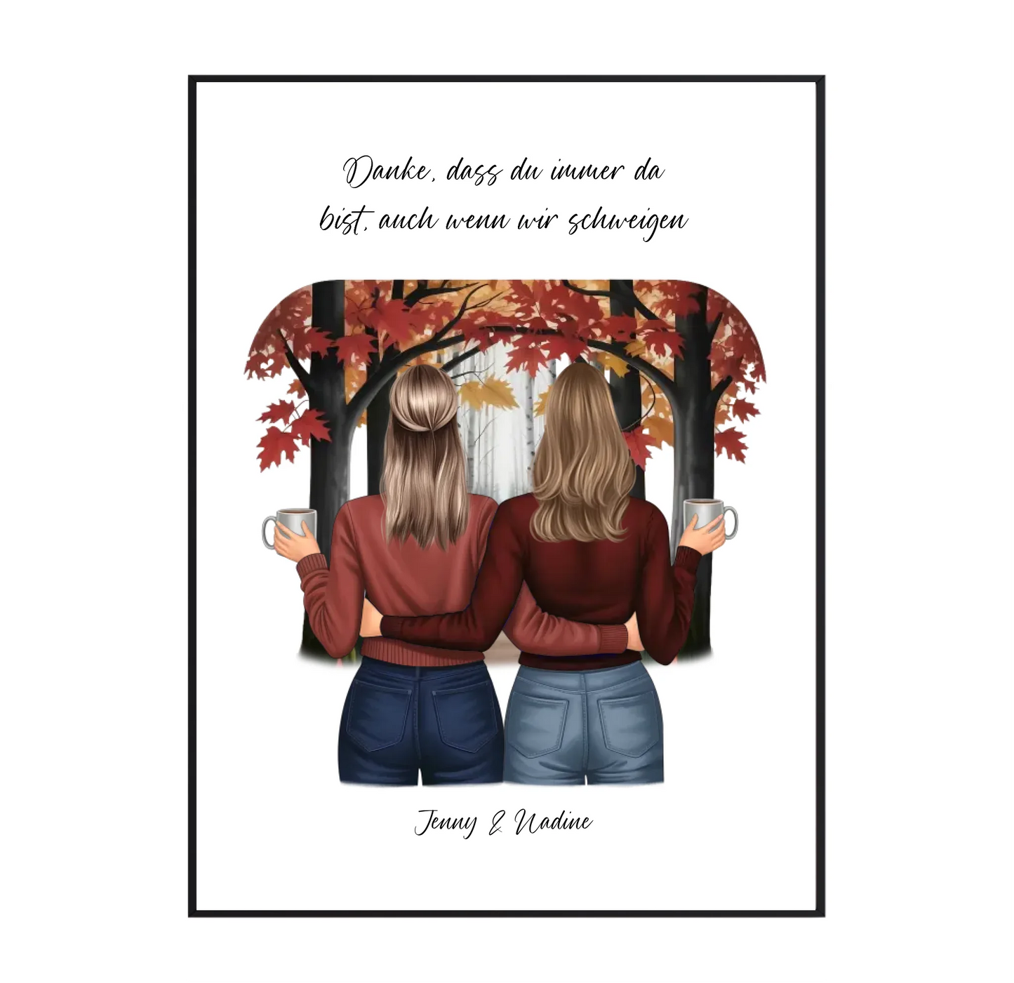 Freundinnen herbstliches Poster