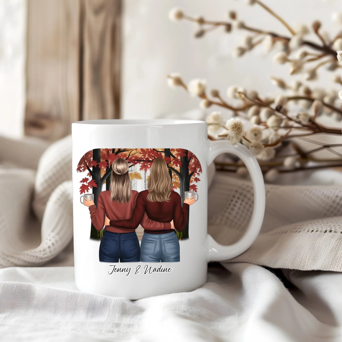 Freundinnen herbstliche Tasse