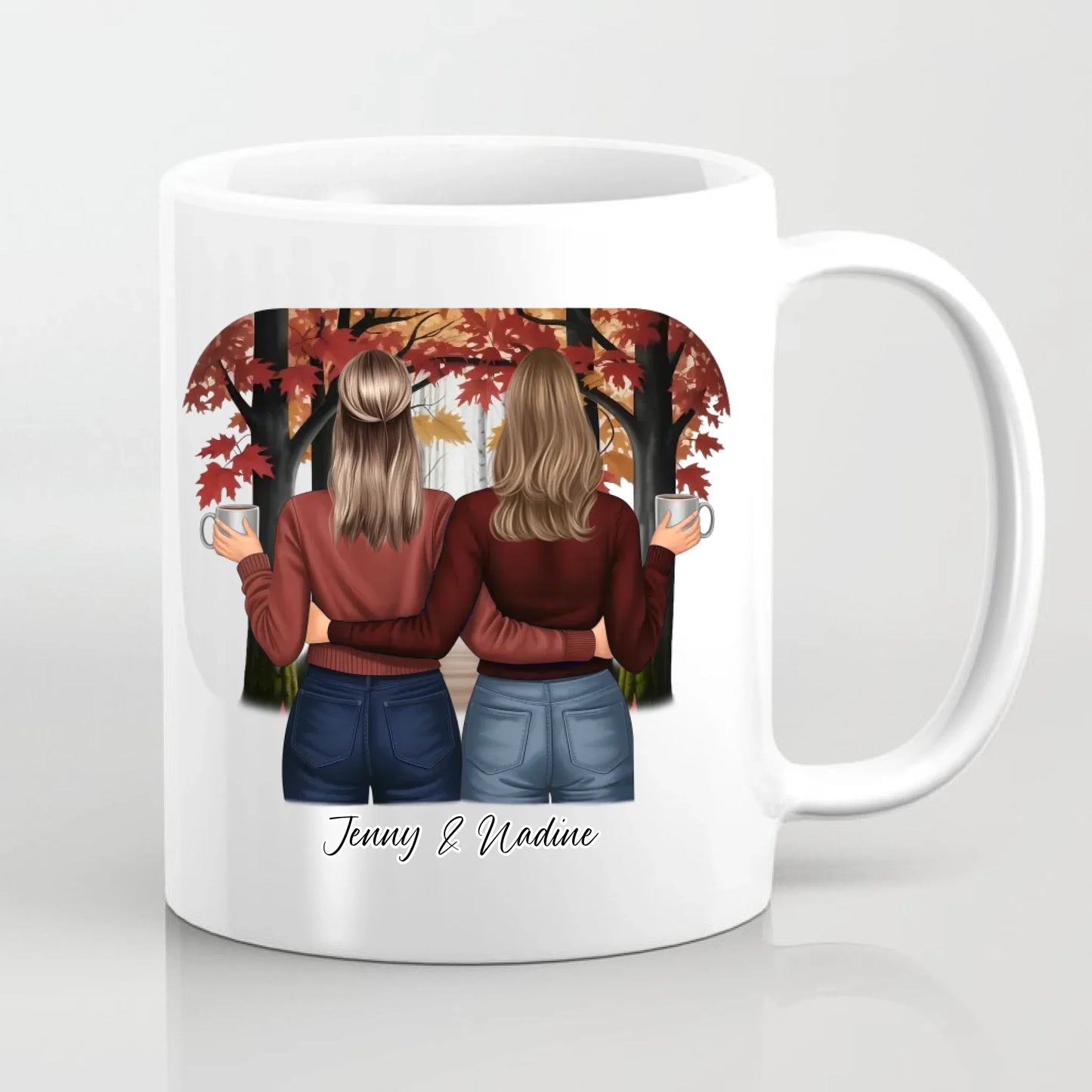 Freundinnen herbstliche Tasse