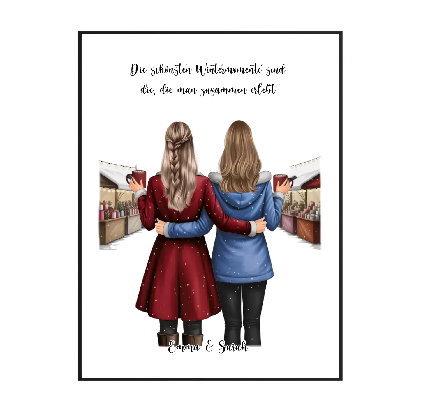 Wintermarkt Freundinnen Poster