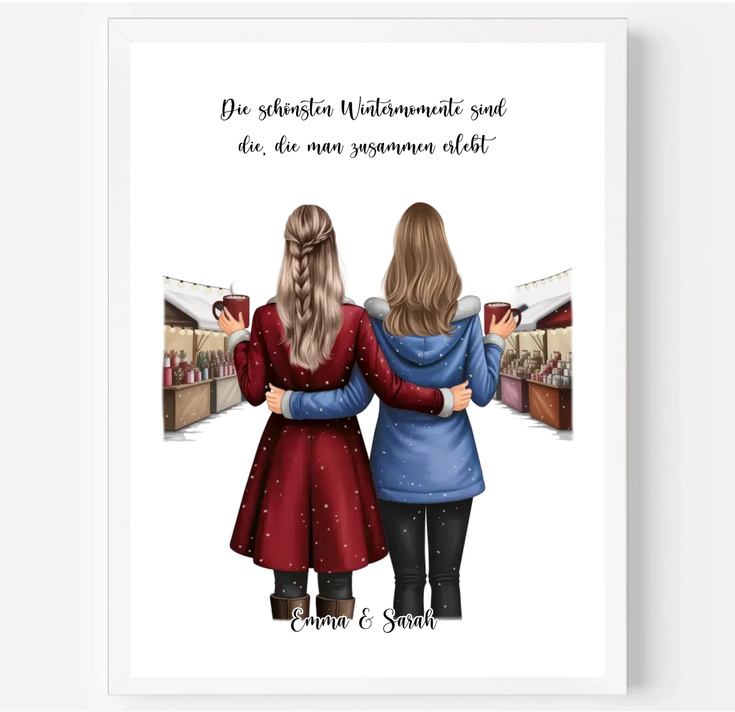 Wintermarkt Freundinnen Poster