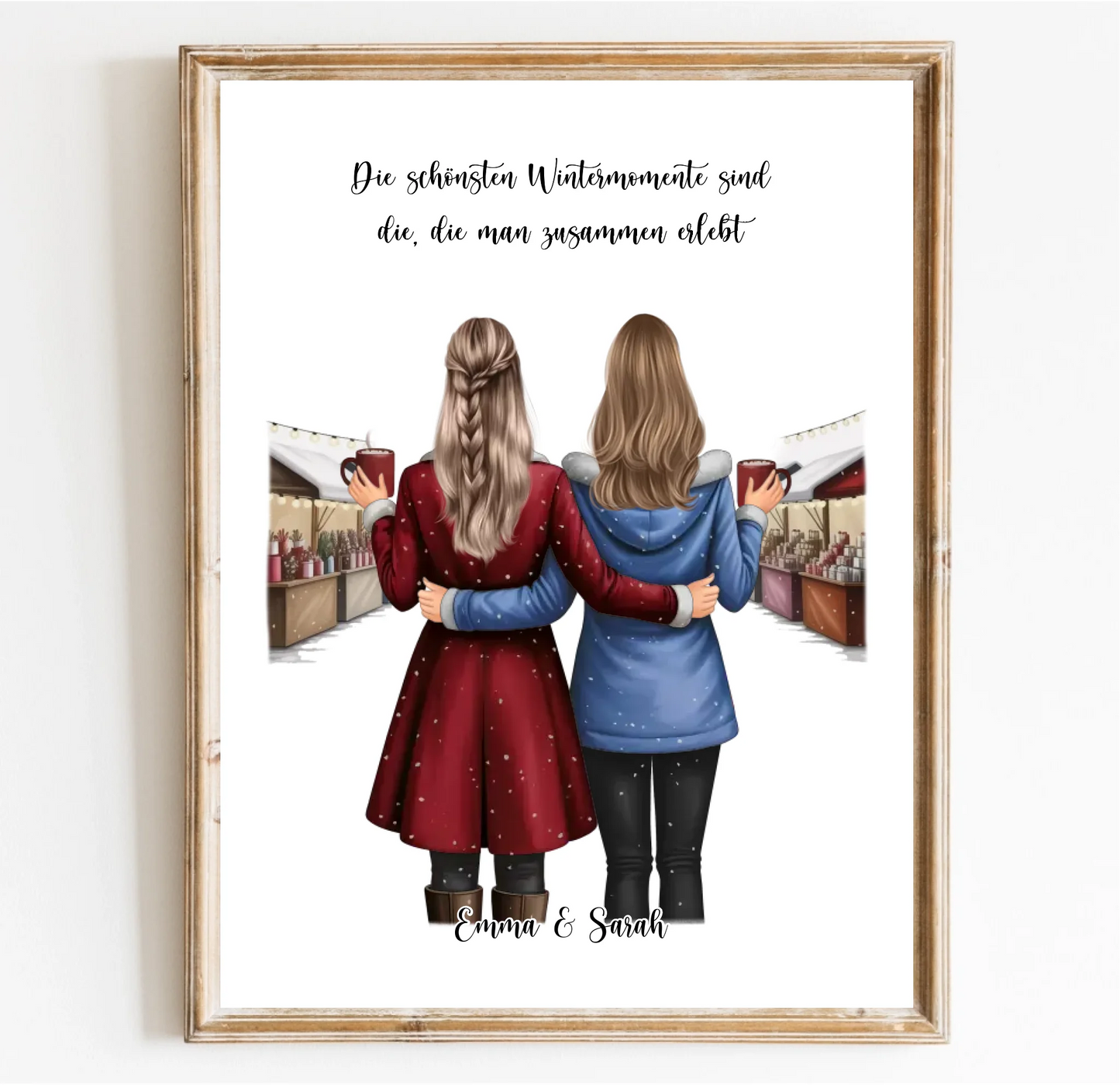 Wintermarkt Freundinnen Poster