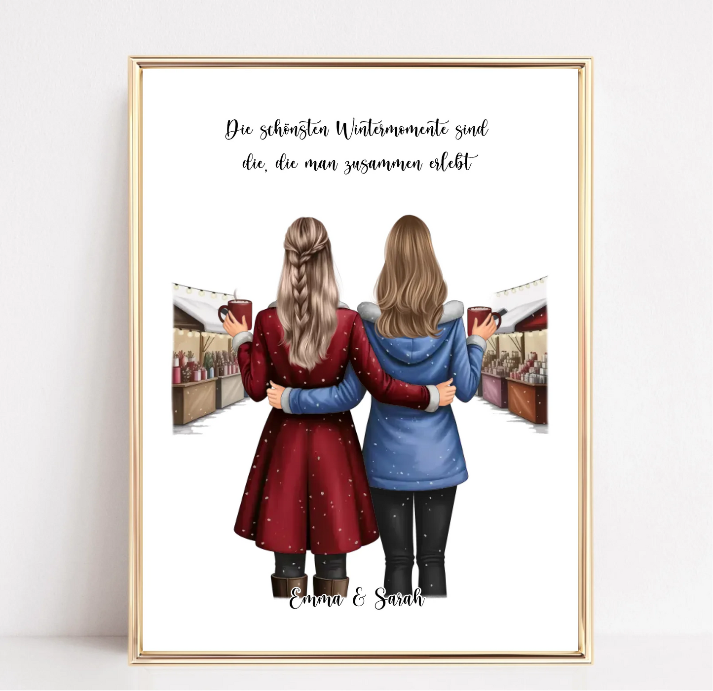 Wintermarkt Freundinnen Poster