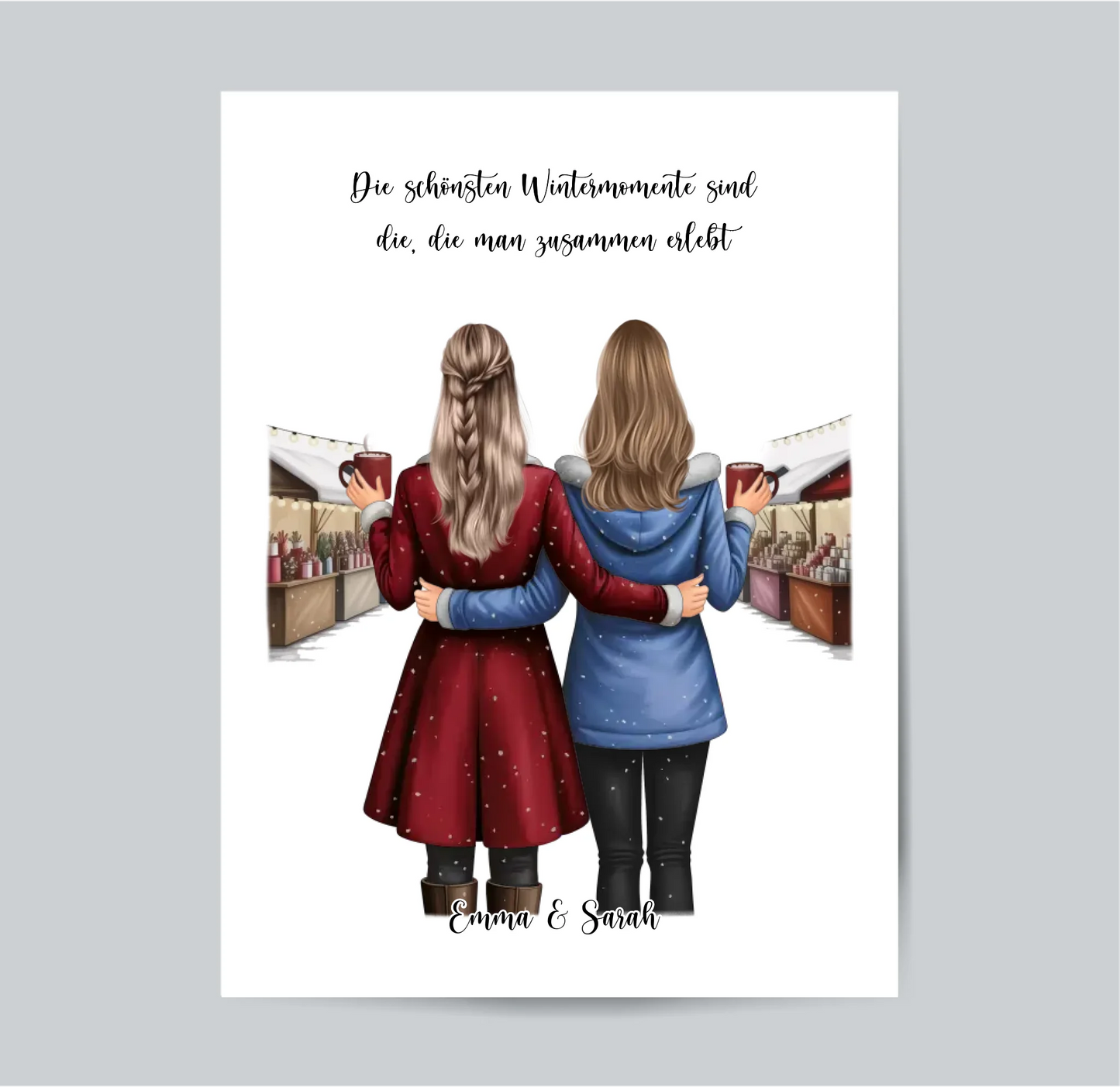 Wintermarkt Freundinnen Poster