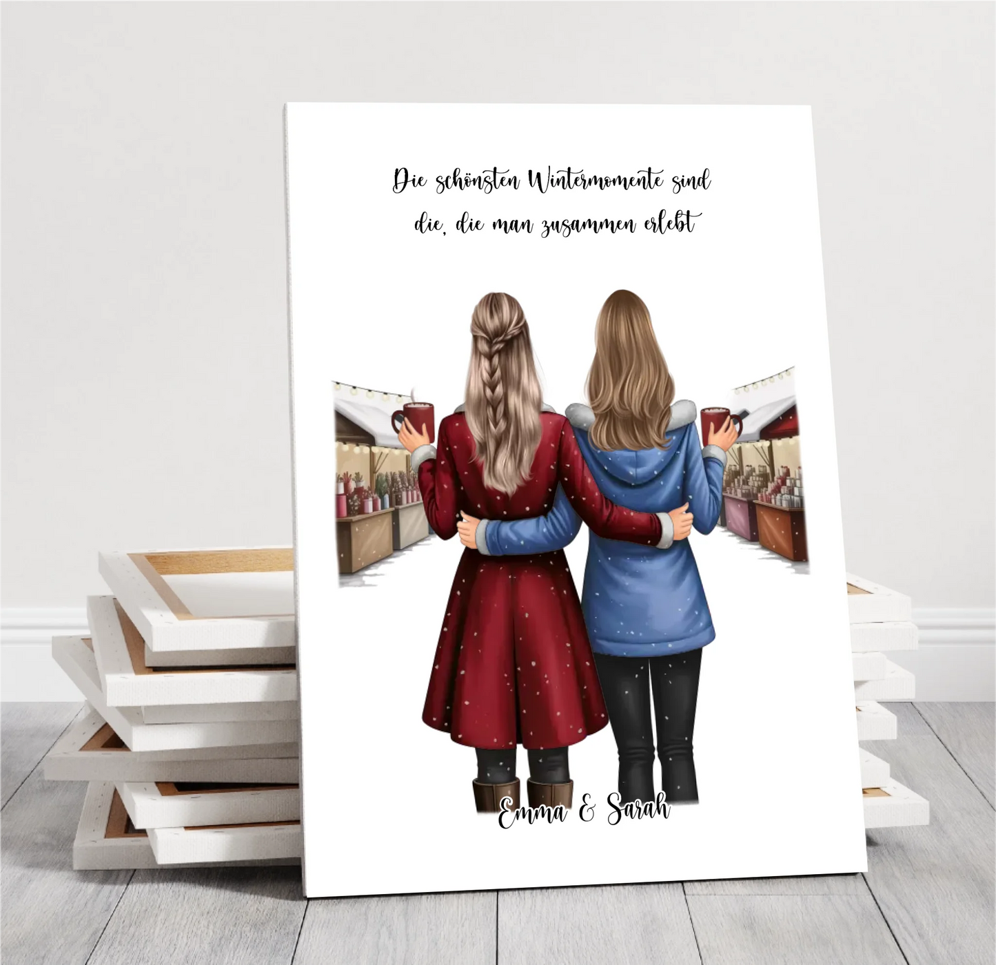 Wintermarkt Freundinnen Poster