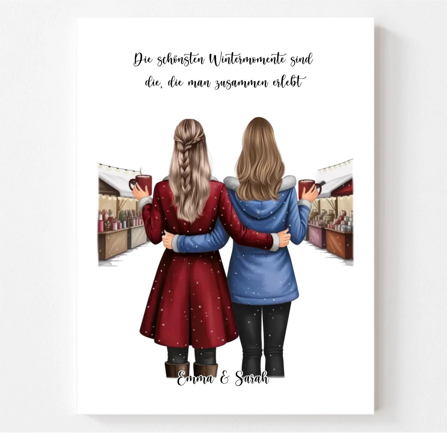 Wintermarkt Freundinnen Poster