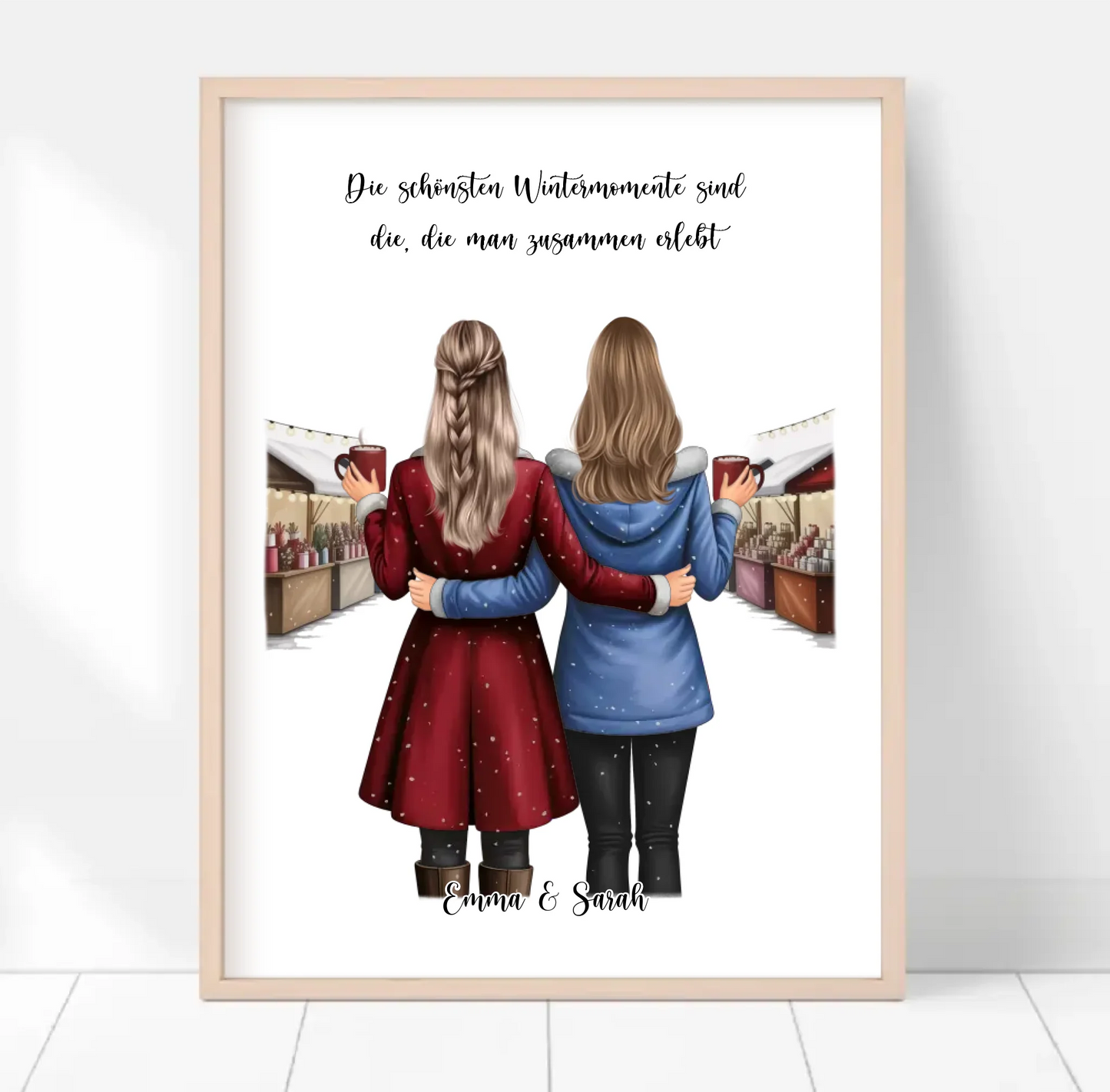Wintermarkt Freundinnen Poster