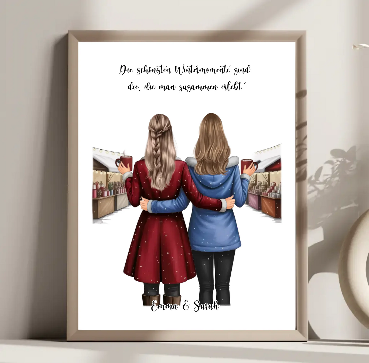 Wintermarkt Freundinnen Poster