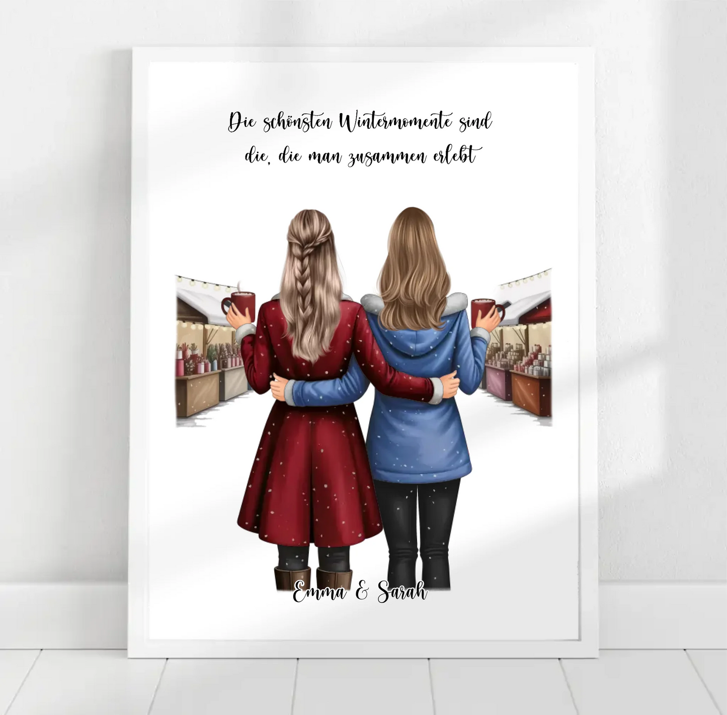 Wintermarkt Freundinnen Poster