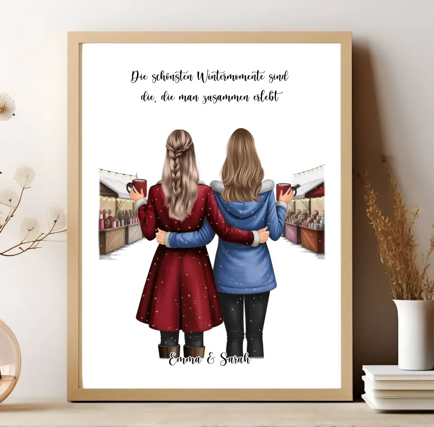 Wintermarkt Freundinnen Poster