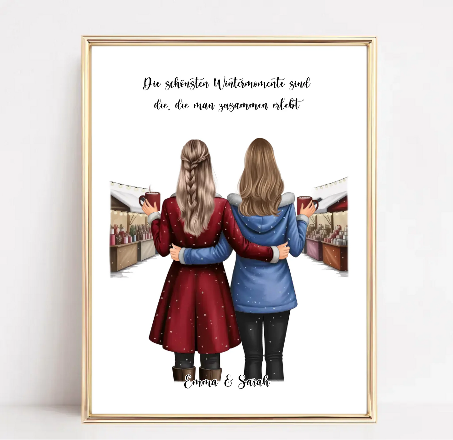 Wintermarkt Freundinnen Poster