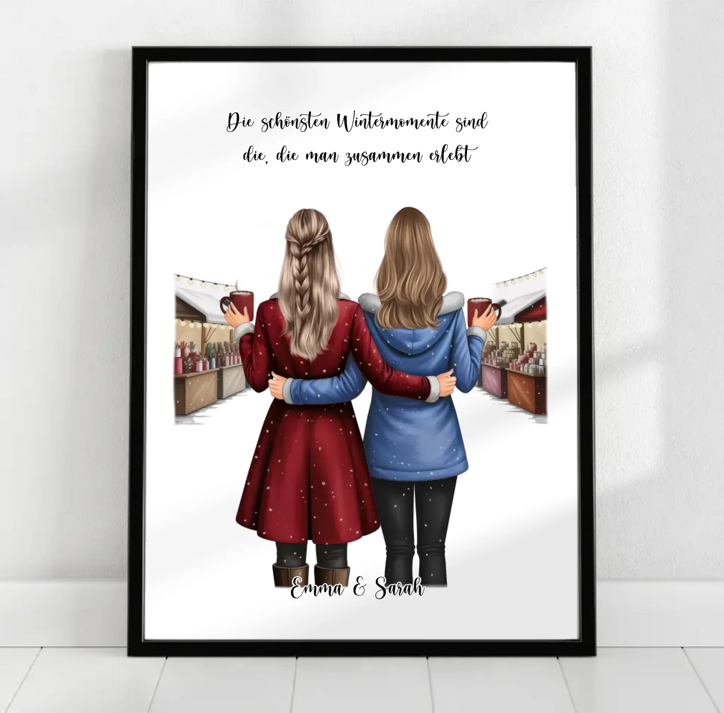 Wintermarkt Freundinnen Poster