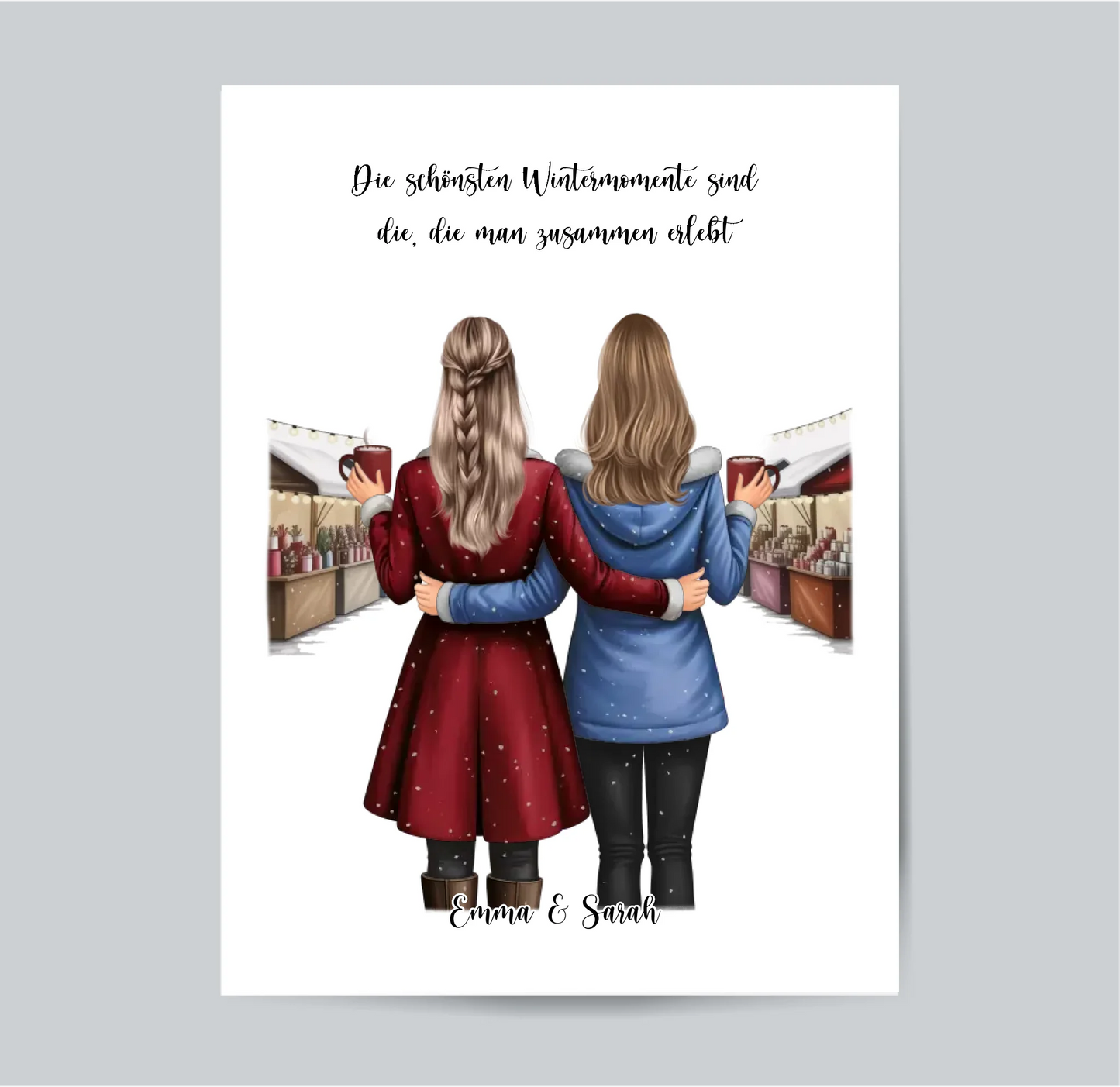 Wintermarkt Freundinnen Poster