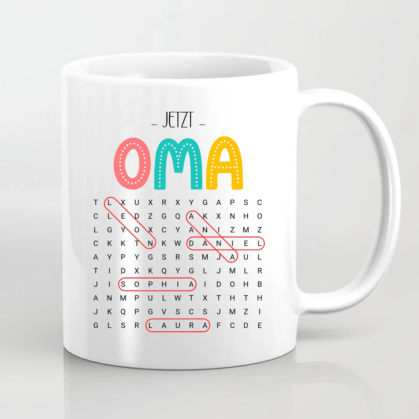 Erst Mama, Jetzt Oma Wortsuchrätsel Tasse