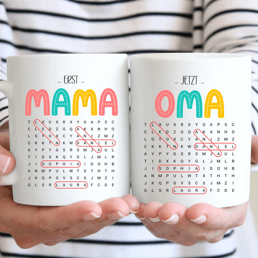 Erst Mama, Jetzt Oma Wortsuchrätsel Tasse