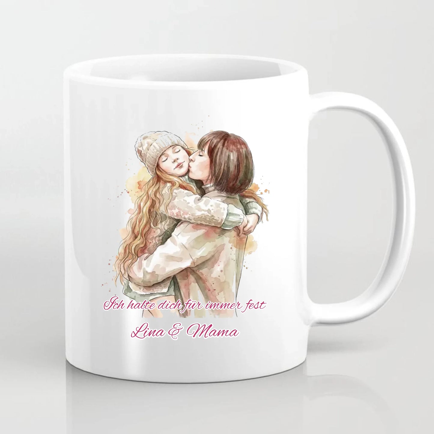 Personalisierte Watercolor Tasse mit deinem Foto