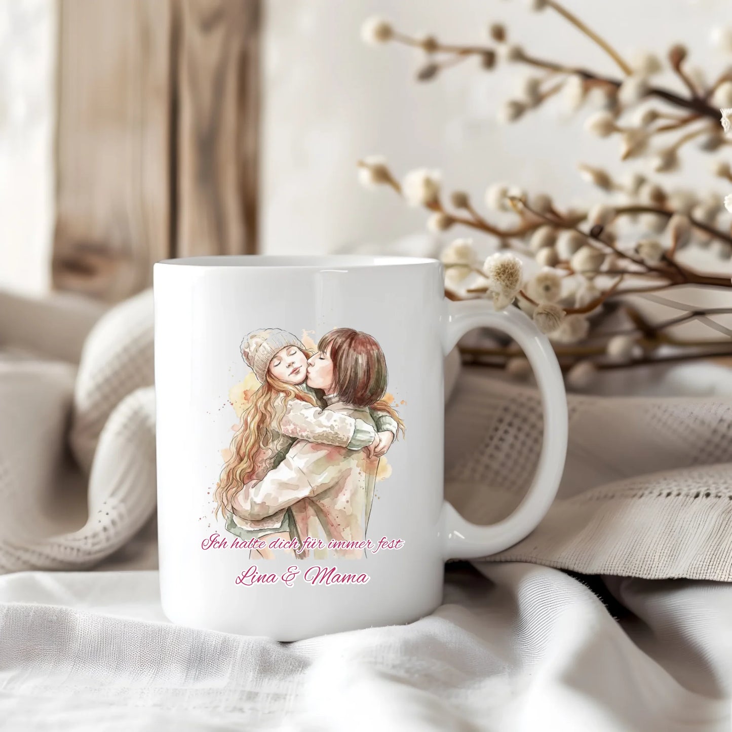 Personalisierte Watercolor Tasse mit deinem Foto