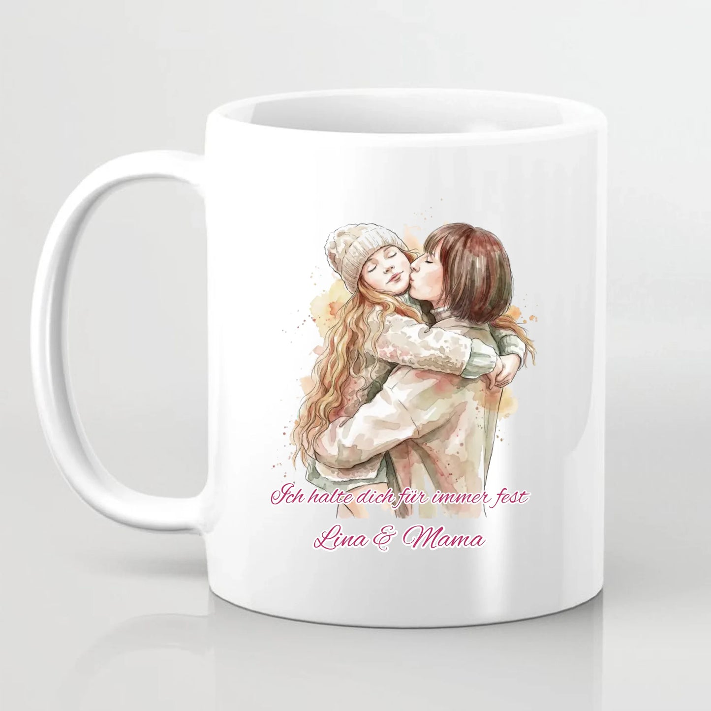 Personalisierte Watercolor Tasse mit deinem Foto